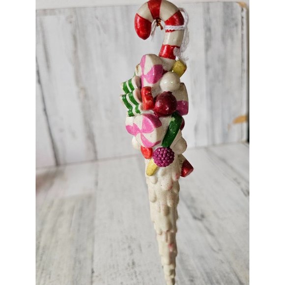 Vintage candy icicle candy cane ornament Xmas decor - Picture 2 of 9